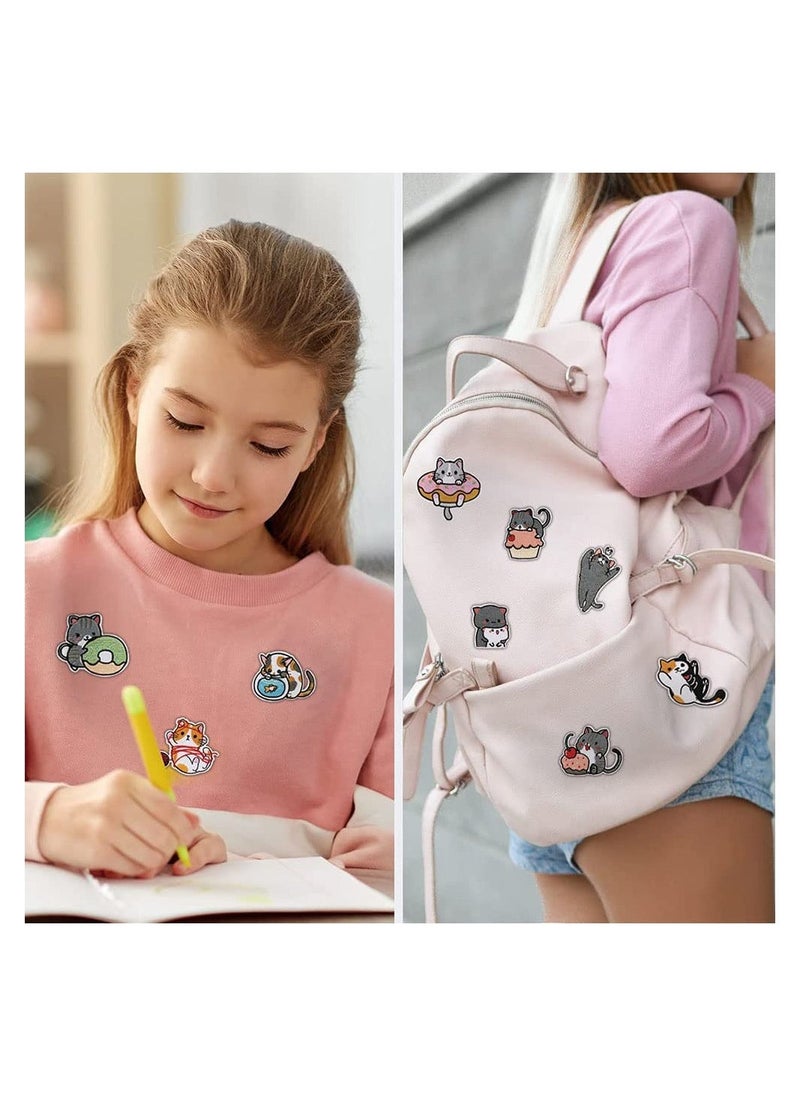 18 Pcs Animals Iron on Patches Cat Embroidered Iron On Patches Fabric Repair Patch Self Adhesion Patches Sew On Patches DIY Motif Applique for Clothes Dress Jacket