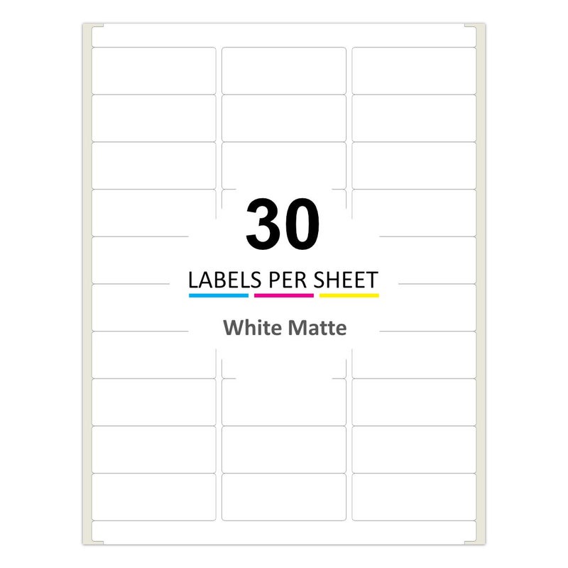PACKZON Printable Address Labels for Laser Inkjet Printers Blank Mailing Labels 30 Labels per Sheet 2625 x 1 Inch 3000100 Sheets