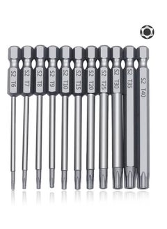 Torx Security Screwdriver Set, Yakumuz 11 PCS T6-T40 3 Inch Magnetic Security Screwdriver Bit Set, 1/4” Hex Shank Security Tamper Proof Screwdriver Drill Bit Set