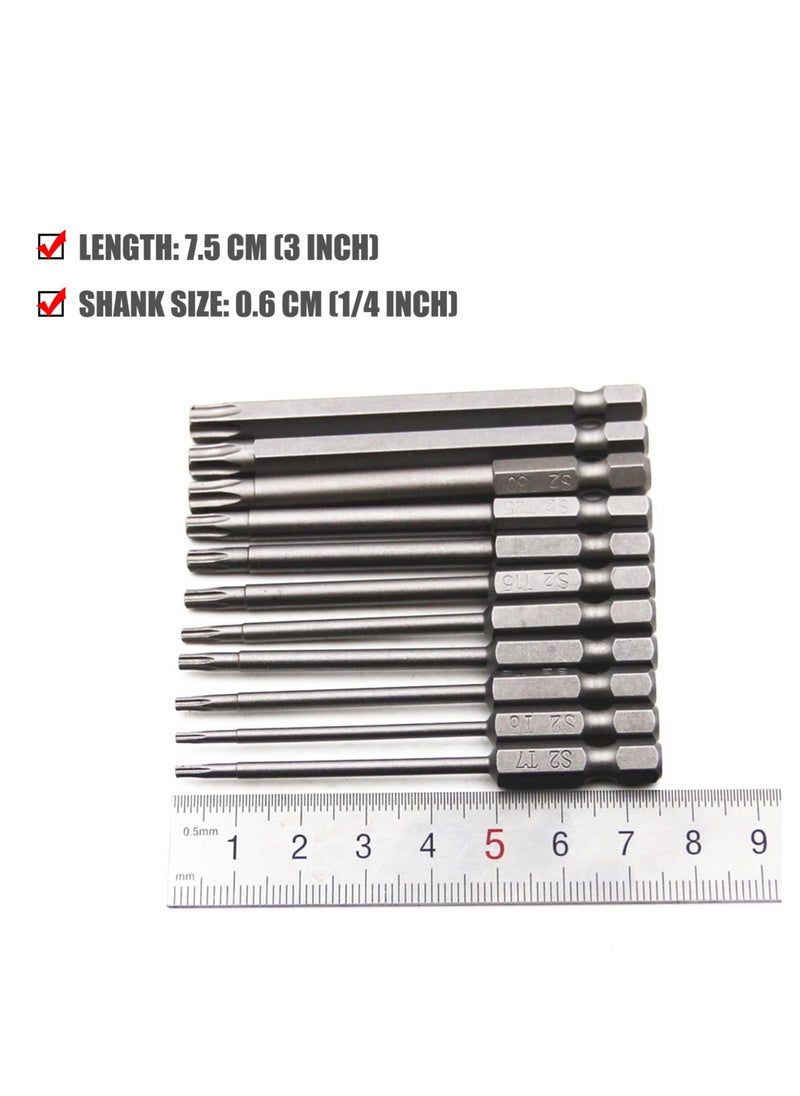 Yakumuz - Torx Security Screwdriver Set, Yakumuz 11 PCS T6-T40 3 Inch Magnetic Security Screwdriver Bit Set, 1/4” Hex Shank Security Tamper Proof Screwdriver Drill Bit Set - Image 1