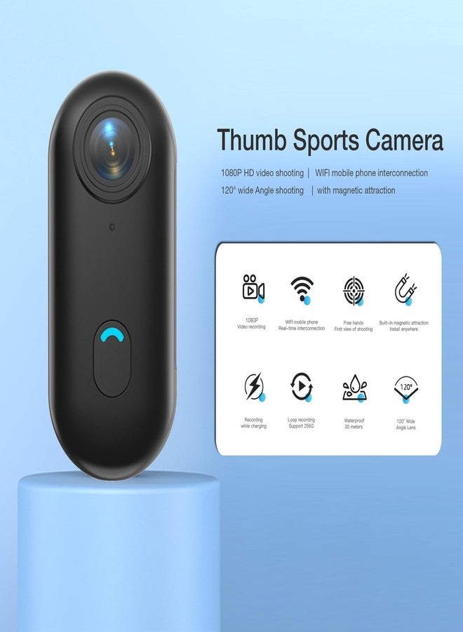 FOUKWAKC H7Pro 1080P Thumb Action Camera, Mini Body Camera, Wearable POV Portable Body Cam with Magnetic Lanyard & Waterproof Case, Hands-Free Recording, Helmet Cam for Work, Cycling, Vlogging (No Card) - Image 2