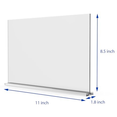 newnewshow Acrylic Sign Holder 11x8.5 Inch 3 Pack Horizontal T Shape Double-Sided Desktop Display Holder. (Optional 8.5x11 8.5x5.5 5x7 Horizontal and Vertical) - Image 2