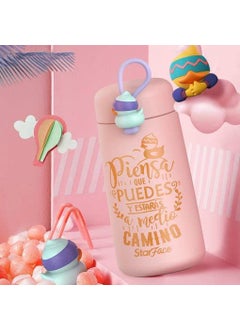 StarAndDaisy StarAndDaisy Smart Kids School Water Bottle SUS Insulated Thermos (Starface-2 Pink)  - Image 1