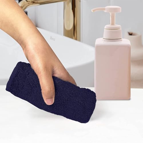 HEELIUM Bamboo Face Towel | Ultra Absorbent & Odour-Free | 3X Softer Than Cotton Towels | 30 x 30 cm - 600 GSM | Pack of 3 - Blue - Image 5