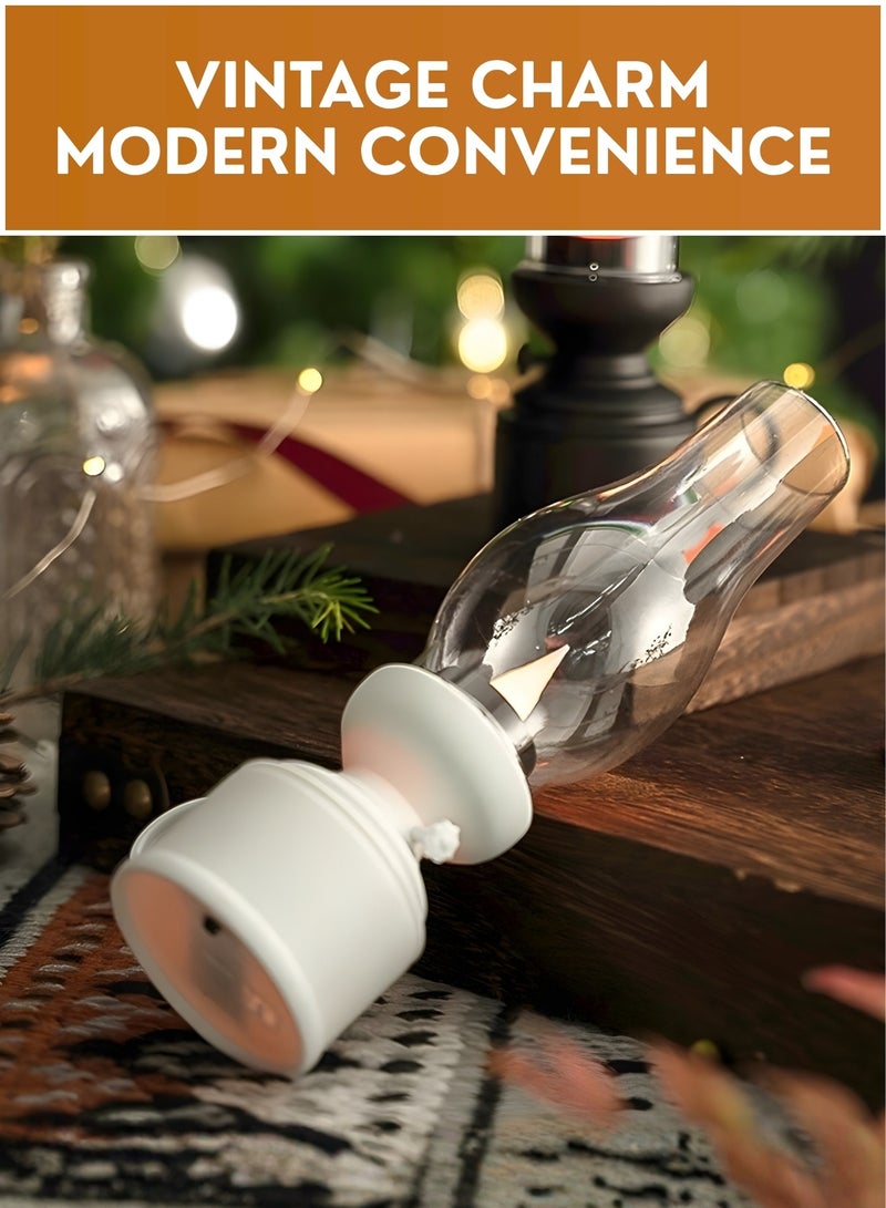 Pack of 8 LED Candle Lantern with Glass Shade Battery Operated Flameless Flickering Flame Light Vintage Hurricane Lamp Decorative Tealight Holder for Home Decor Wedding Party Ramadan Events Assorted Colors - Image 4