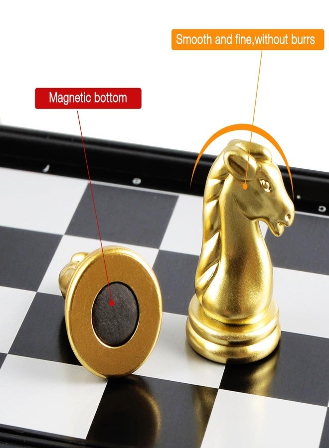 OUMODA 5'' Mini 3 in 1 Chess Checkers Backgammon Set Magnetic Folding Travel Chess Board with Instructions 2 Players for Kids and Adults - Image 5