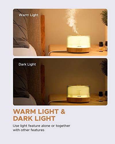 muson Essential Oil Diffuser Sound Machine Combo Diffuser for Aromatherapy Fragrant Oil Cool Mist Humidifier with Natural Sound Music & Warm Night Light, Auto Shutoff, White - Image 4