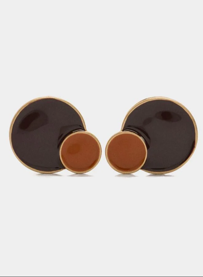 بارفوا أقراط دائرية مع مينا متعددة الألوان