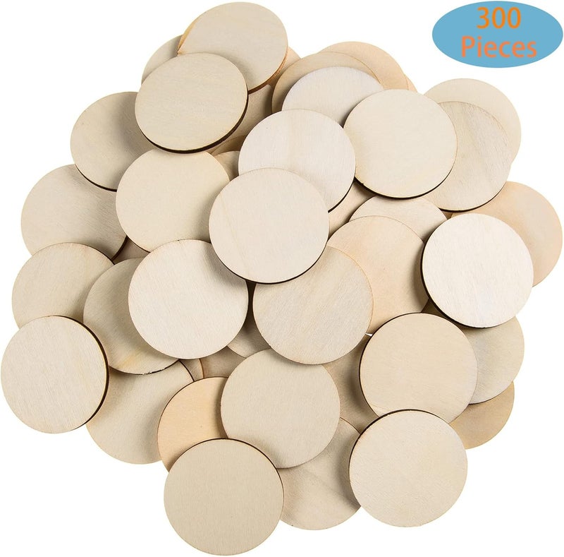 AWIZOM 300 Pieces 15 Inch Unfinished Round Wood Slices Round Wooden Discs Wood Circles for Crafts Wood Blanks Rounds Cutouts Ornaments Slices for DIY Art Crafts Christmas Decorations - Image 4