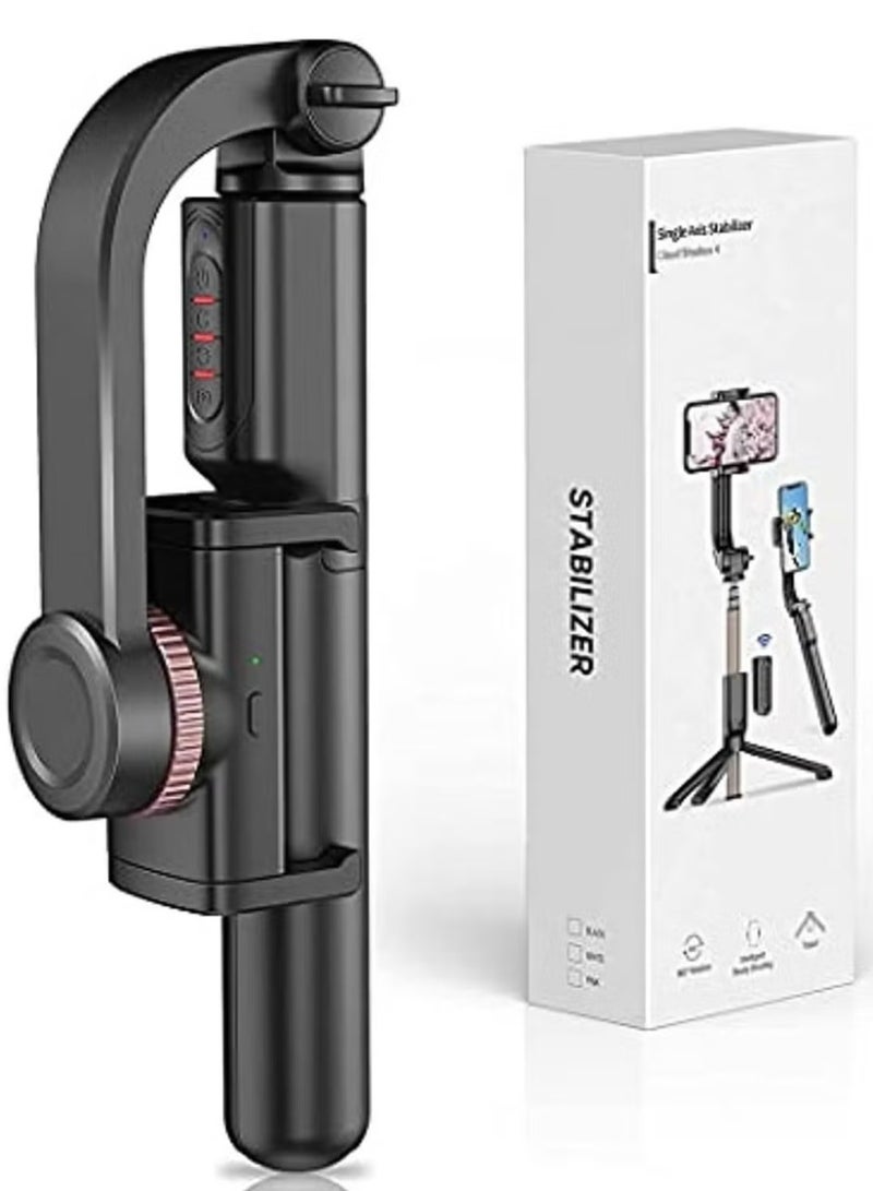 ELTRAZONE Gimbal Stabilizer for Smartphone with Extendable Selfie Stick & Tripod – 1-Axis Remote Control, 360° Auto Rotation, Auto Balance, Compatible with iPhone & Android - Image 1
