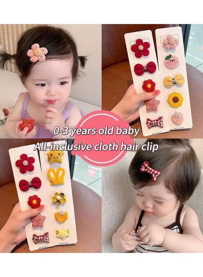 10 PCS Baby Girls Hair Accessories Set,Hair Pin, Barrettes for Girls, Toddler Girls Hair Accessories, Kids Hair Clips for Styling, Flower Rainbow Candy Fruits Butterfly Cute Hair Clips for Girls-Fabric art - Image 3