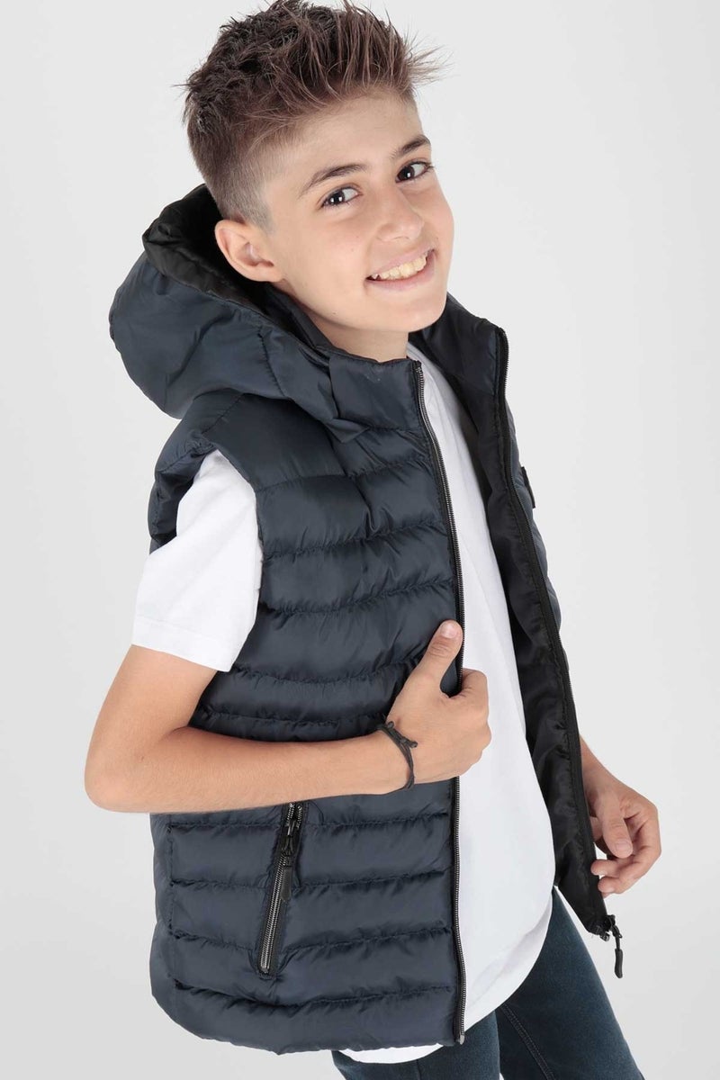 Ahenk Kids AHENGİM BOYS CHILDREN VEST BOYS CHILDREN HOODED PUFF VEST AK215051 - Image 4