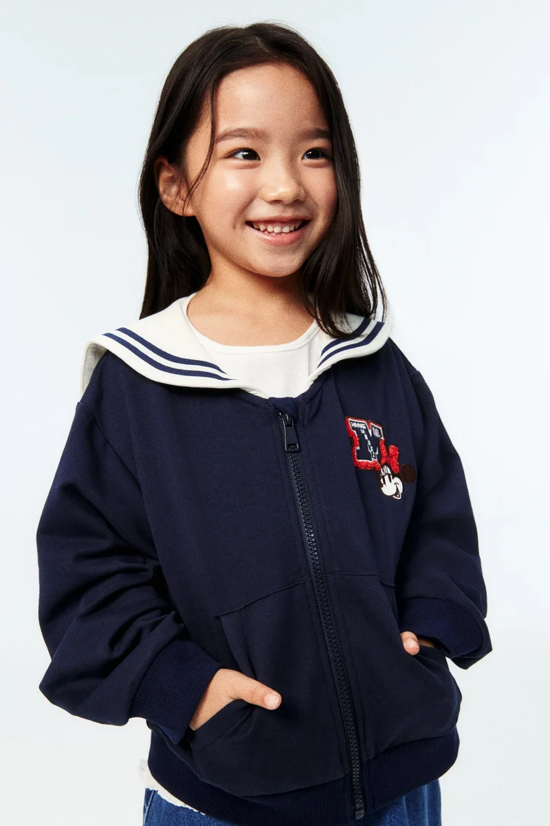 H&M Sailor-collared zip-through sweatshirt
