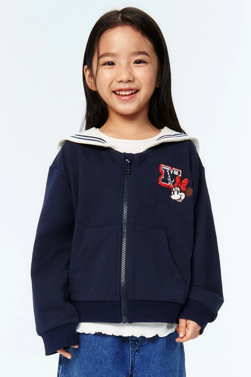 H&M Sailor-collared zip-through sweatshirt