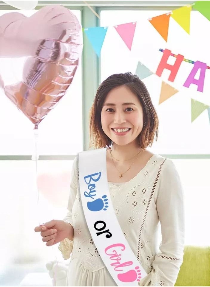 VITION شريط لمستقبل الأم/صبي أو فتاة شريط ساتان إكسسوار حفلة هدايا أبيض أزرق وردي - Image 3