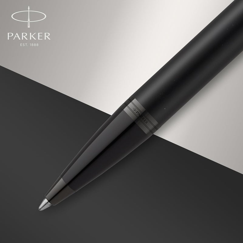 Parker Im Ballpoint Pen | Matte Black With Black Trim | Medium Point With Blue Ink Refill | Gift Box - Image 4