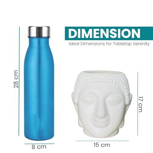 Go Hooked Buddha Pot Plastic White Flower Pot/Plant Pots for Home Decor, Washroom and Office Decor (Set of 1) - Image 5