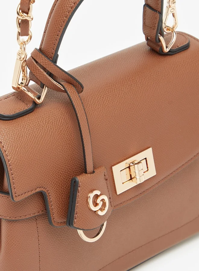 Celeste Women's Plain Satchel Bag with Grab Handle and Chain Link Strap