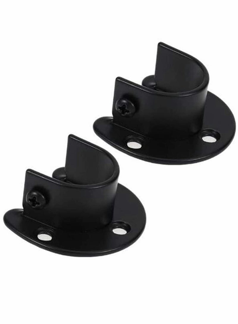 دعم نهاية قضيب الخزانة، أنبوب خزانة الملابس، قضيب تعليق ستارة الاستحمام، حامل قضيب السكة - Image 1