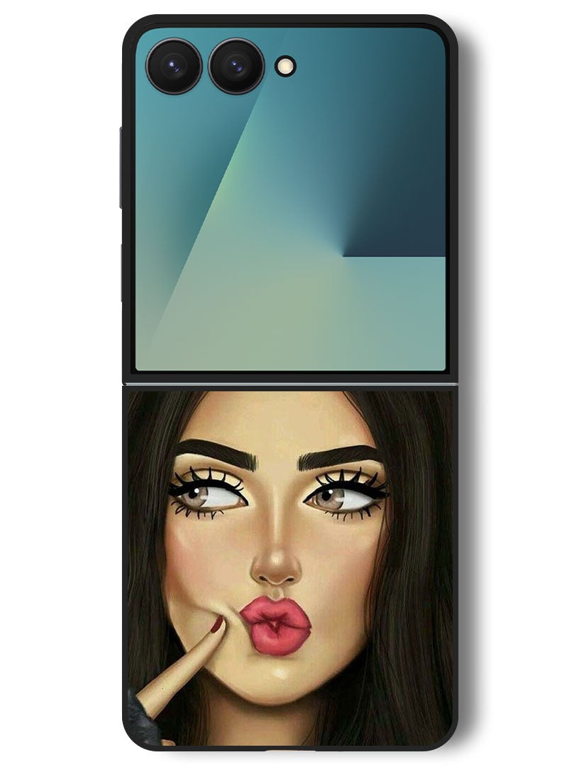 Theodor Case Compatible with Samsung Galaxy Z Flip 7 - 6.9 Inch Protection Shockproof Bumper Cover Cute Girl - Image 1