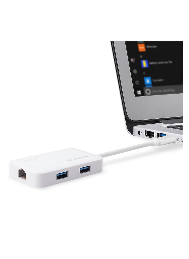 Edimax - USB-C to 3-Port USB 3.0 Gigabit Ethernet Hub - Image 1