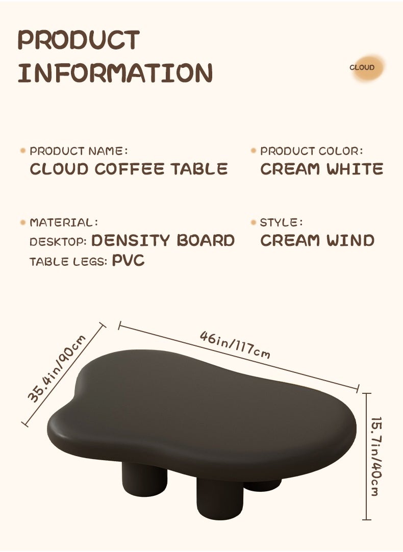 Generic Modern Design Side Table Living Room Home Furniture Nordic Style Irregular Shape Coffee Table in Cloud shape Simple Small Household Shaped Table Tea Table for Living Room Balcony Garden, Living Room Table Bed Room  - Image 2