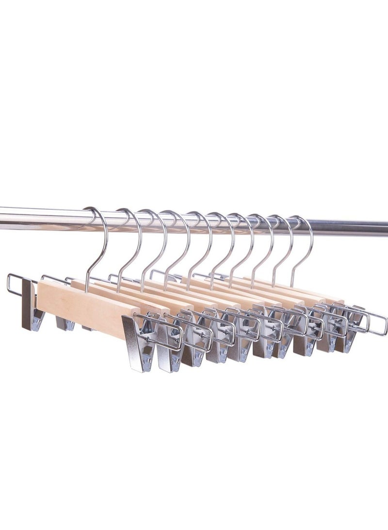 5Pcs Solid Wooden Pants Skirts Hangers  - Image 2