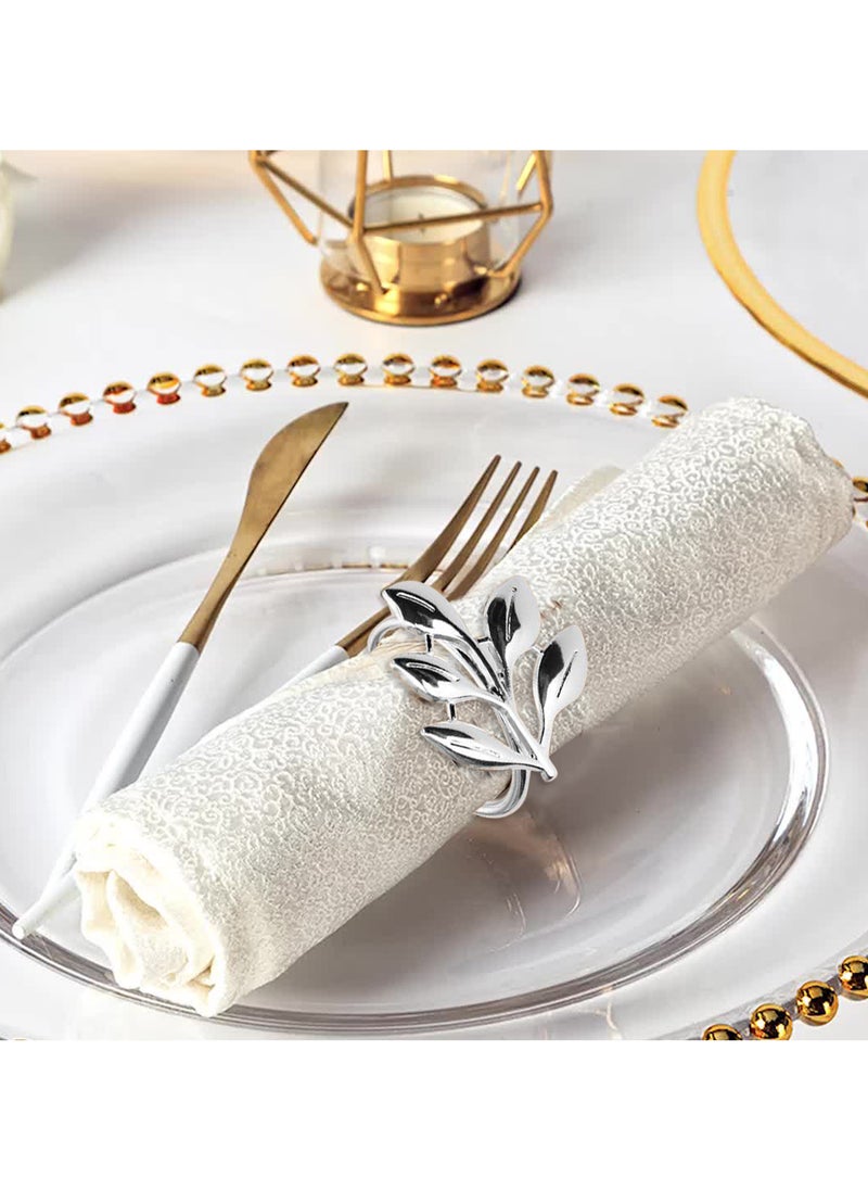Generic Napkin Rings 8-Pack, Elegant Metal Napkin Holders for Table Decorations, Weddings, Parties, and Dinners  - Image 3
