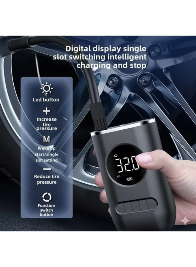 Smart cordless electric air pump for cars. Portable air compressor with automatic shut-off. Powerful refill in 20 seconds – compatible with cars, bikes, balls, and floats. - Image 3