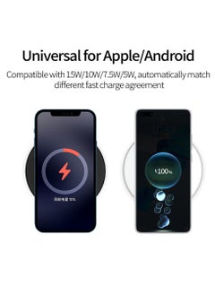 Generic Ultra Slim Qi-Certified Fast Wireless Charger Pad for iPhone 13/12/11 Series/X, XR Series 8/SE Series (7.5W) Samsung Galaxy S6-22 Note 7-20 (10W)  - Image 5