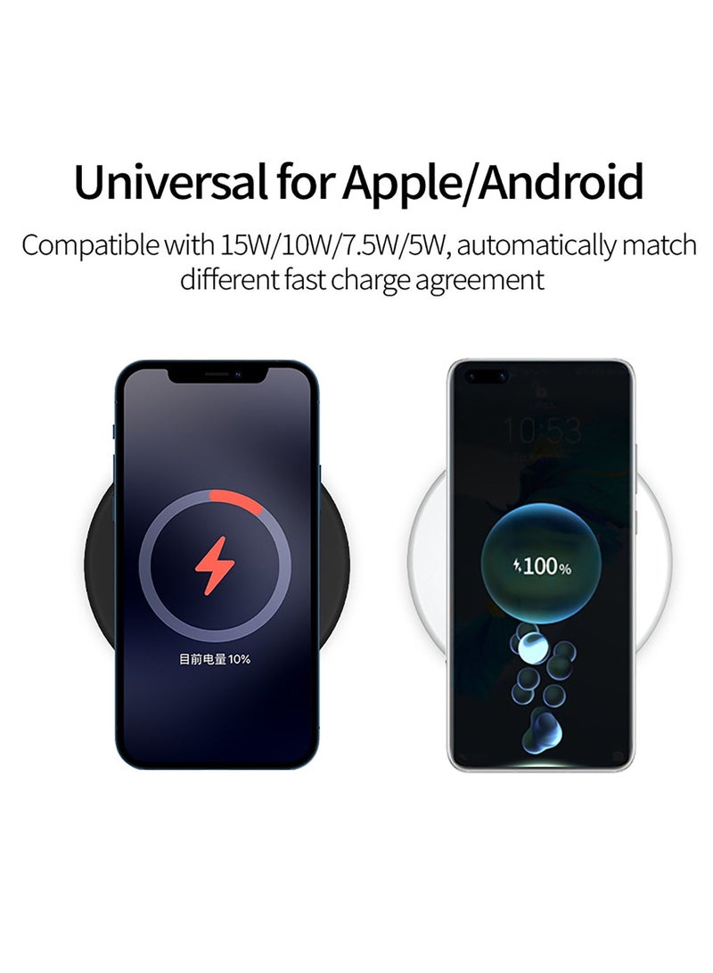 Ultra Slim Qi-Certified Fast Wireless Charger Pad for iPhone 13/12/11 Series/X, XR Series 8/SE Series (7.5W) Samsung Galaxy S6-22 Note 7-20 (10W) - Image 5