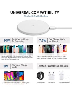 Generic Ultra Slim Qi-Certified Fast Wireless Charger Pad for iPhone 13/12/11 Series/X, XR Series 8/SE Series (7.5W) Samsung Galaxy S6-22 Note 7-20 (10W)  - Image 2