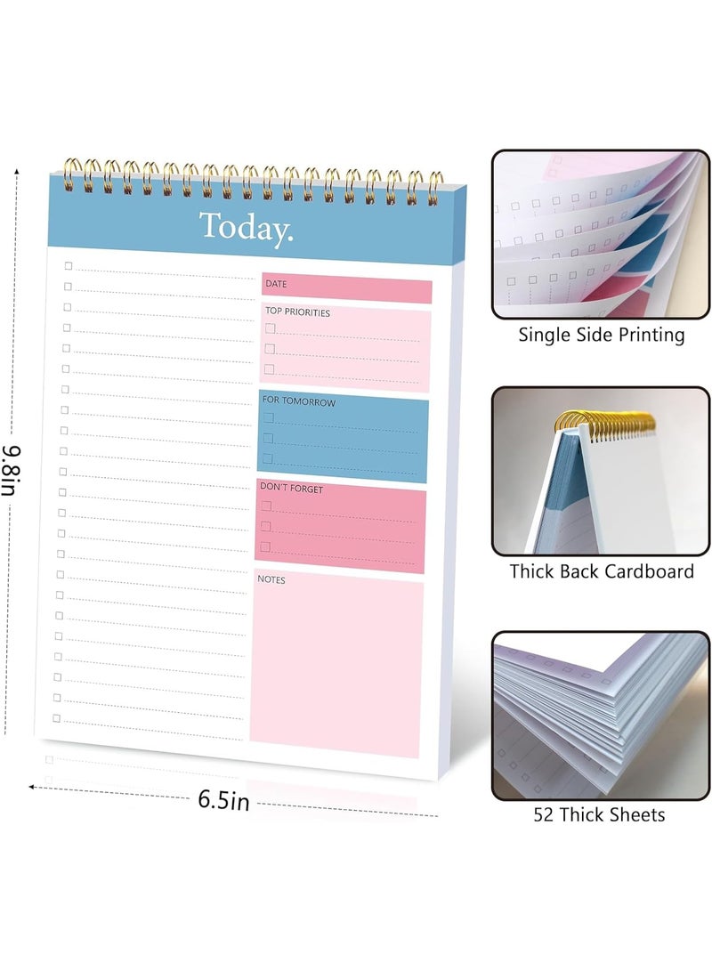 To Do List Notepad - Daily Planner Notepad Undated 52 Sheets Tear Off, 6.5" x 9.8" Checklist Productivity Organizer with Hourly Schedule for Tasks - Image 3