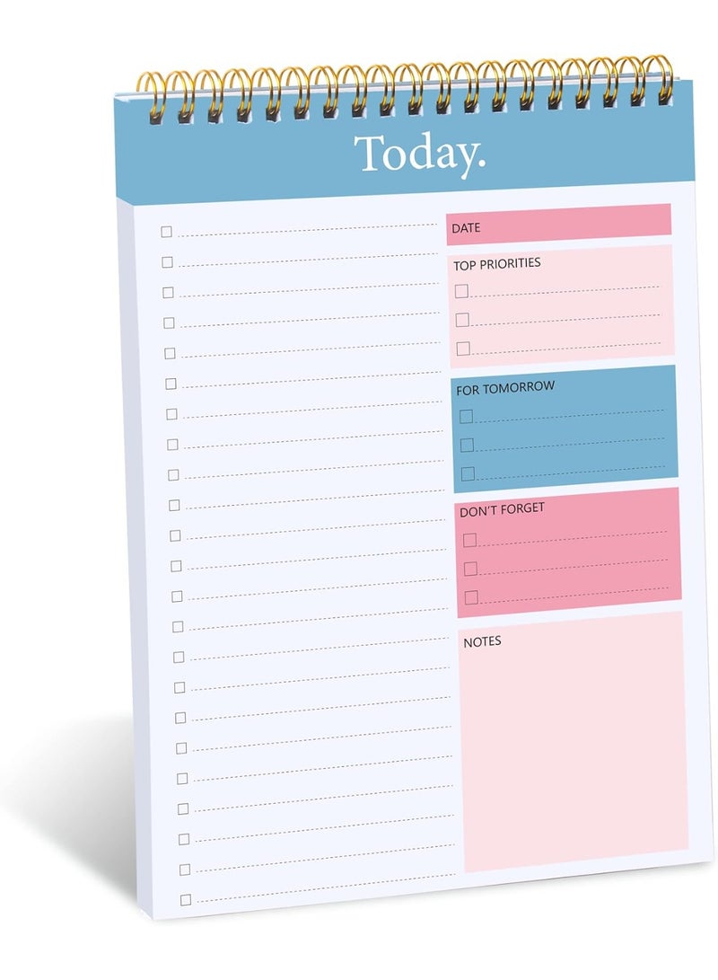 To Do List Notepad - Daily Planner Notepad Undated 52 Sheets Tear Off, 6.5" x 9.8" Checklist Productivity Organizer with Hourly Schedule for Tasks - Image 1