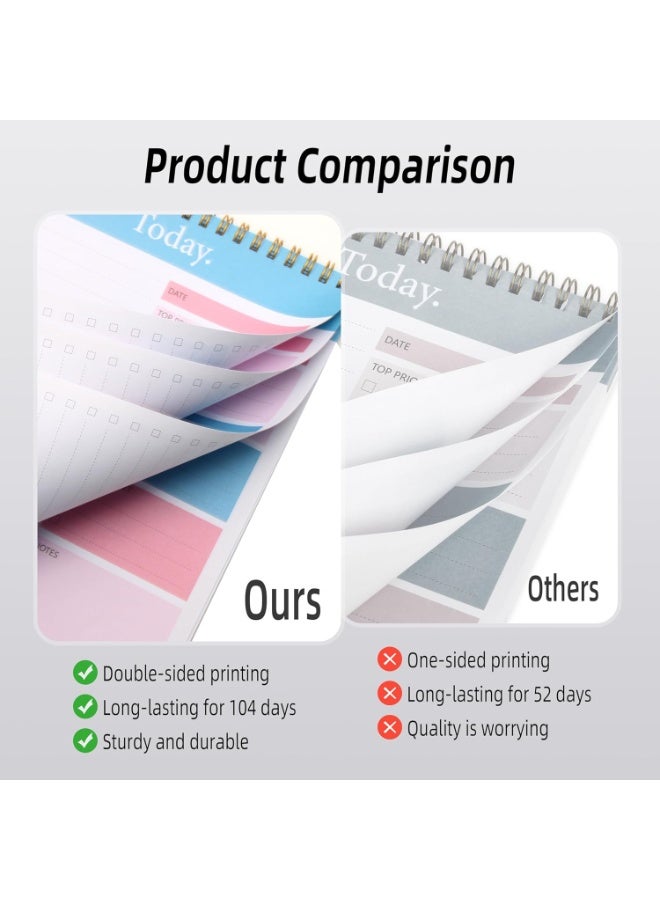 To Do List Notepad - Daily Planner Notepad Undated 52 Sheets Tear Off, 6.5" x 9.8" Checklist Productivity Organizer with Hourly Schedule for Tasks - Image 5