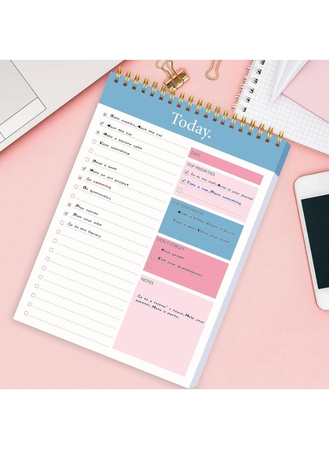 To Do List Notepad - Daily Planner Notepad Undated 52 Sheets Tear Off, 6.5" x 9.8" Checklist Productivity Organizer with Hourly Schedule for Tasks - Image 2