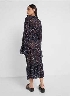 Ginger Polka Dot Sheer Beach Cover Up Kimono  - Image 2