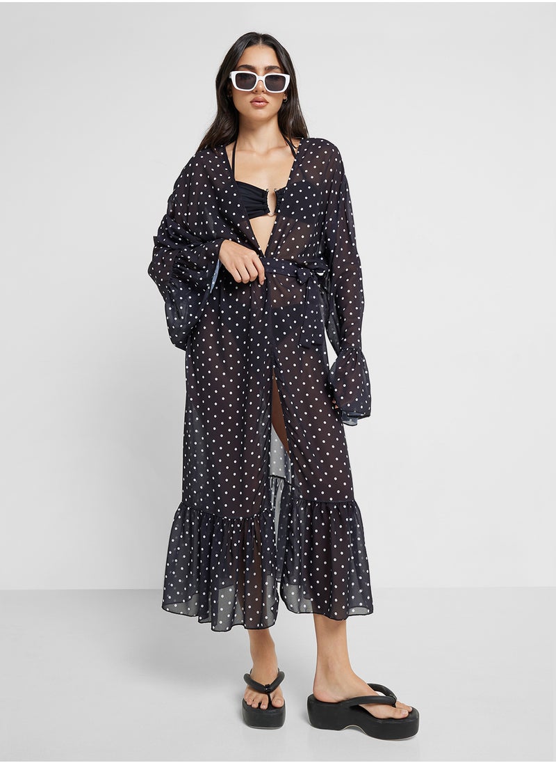 Polka Dot Sheer Beach Cover Up Kimono - pzsku/ZE653BE461C05E10F9511Z/45/_/1740638012/b3d6da32-5aa5-4701-ae52-210da2446724