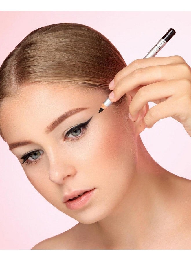Aden Hypoallergenic Waterproof Eyeliner Pencil Extremely Soft Satin (60 Black) - Image 3