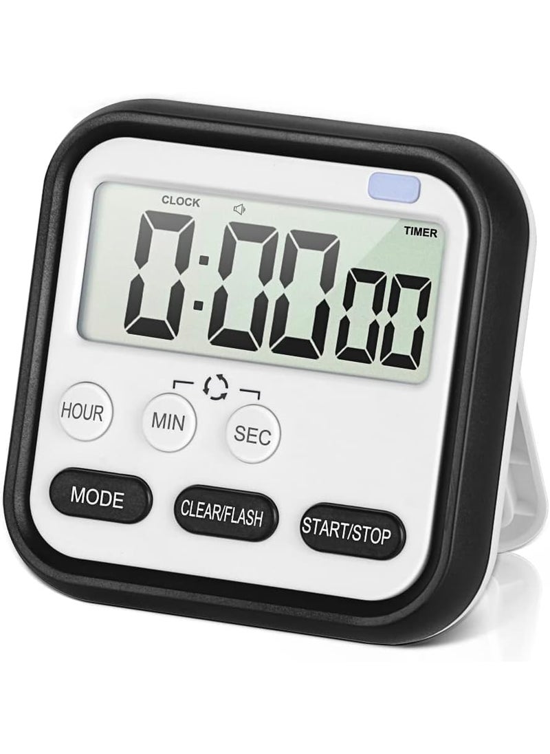 GDNK GDNK Digital Kitchen Timer Stopwatch Large Digit Countdown Loud Alarm Magnetic Back Stand Ideal for Cooking Baking Stop Watch Timer for Study Table Accessories for Students Black  - Image 1