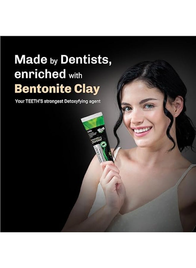 Bentodent toothpaste - Teeth Whitening Products | Activated Charcoal Mint Teeth Whitening Toothpaste | Enamel Safe, Natural | Foam free, Fluoride Free - (Pack of 2 Teeth Whitening Products) - Image 3