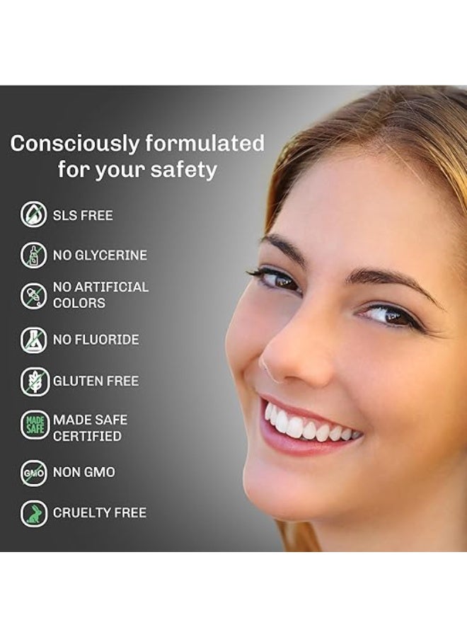 Bentodent toothpaste - Teeth Whitening Products | Activated Charcoal Mint Teeth Whitening Toothpaste | Enamel Safe, Natural | Foam free, Fluoride Free - (Pack of 2 Teeth Whitening Products) - Image 4