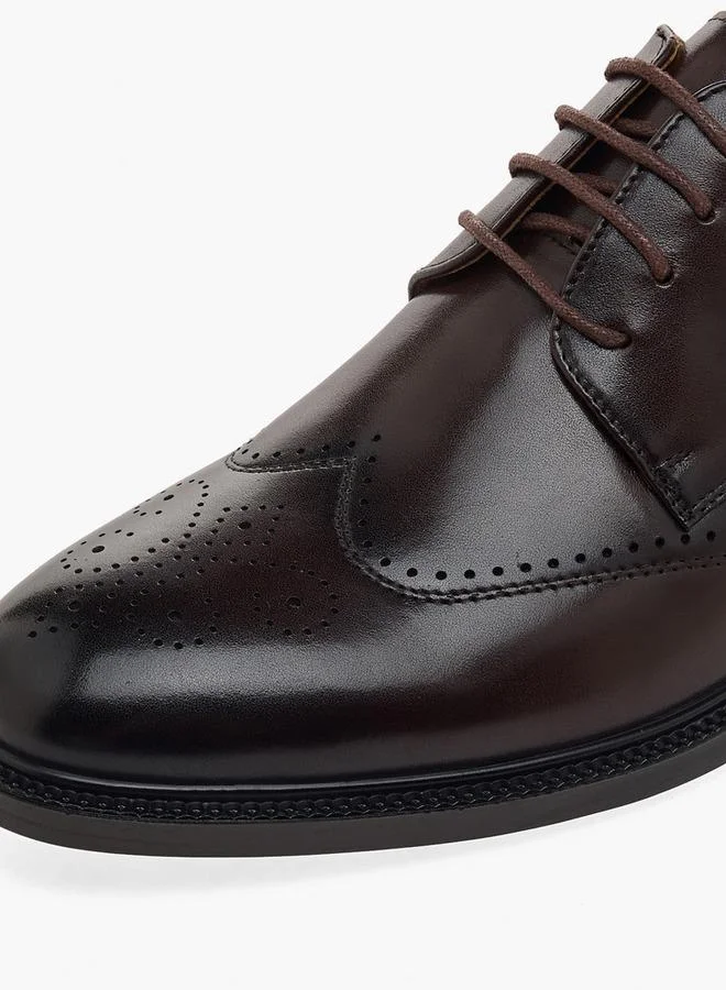 Duchini BROWN Men Lace-Up Leather Derby Shoes for Men | Best Price UAE