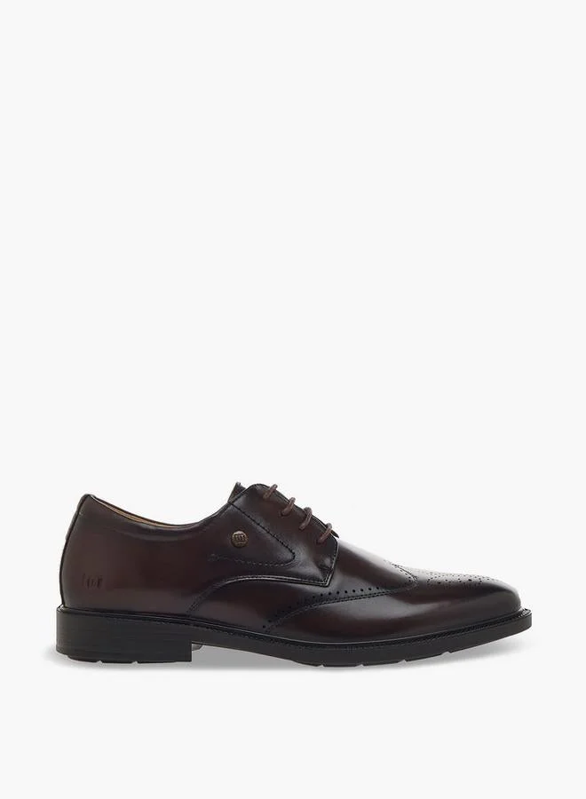 دوتشيني Men Lace-Up Leather Derby Shoes