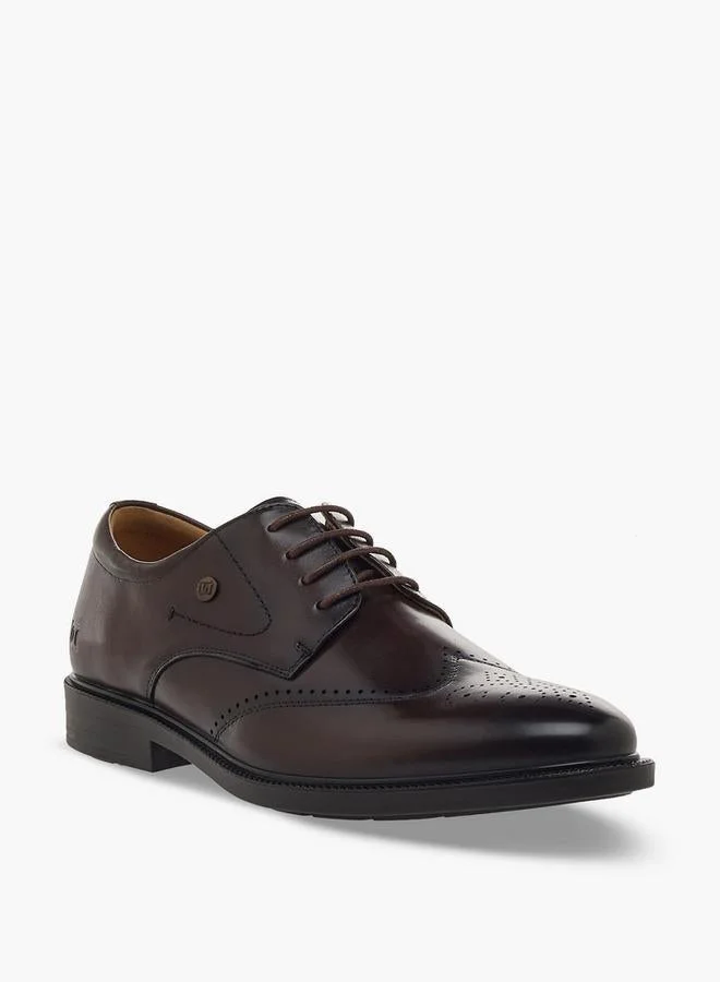 دوتشيني Men Lace-Up Leather Derby Shoes