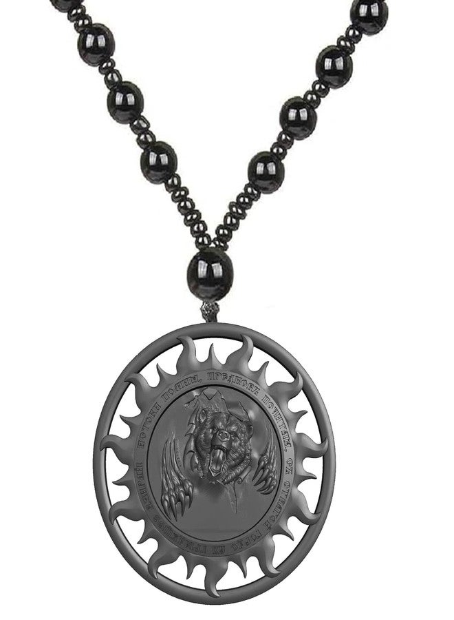Mudtale Black Bear Claw Pendant Necklace for Men charm Women Boys Girls Wilderness Inspired Jewelry with Tribal stylish Claw Design Studs men Beads Chain universal necklace gift for friend boyfriend