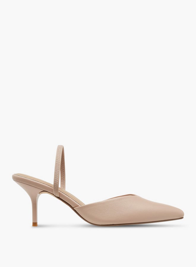 Paprika Pointed Toe Slip-On Shoes with Stiletto Heels - Image 3