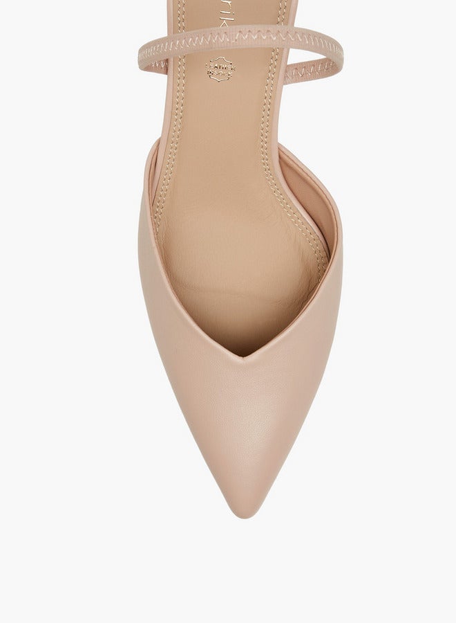 Paprika Pointed Toe Slip-On Shoes with Stiletto Heels - Image 4