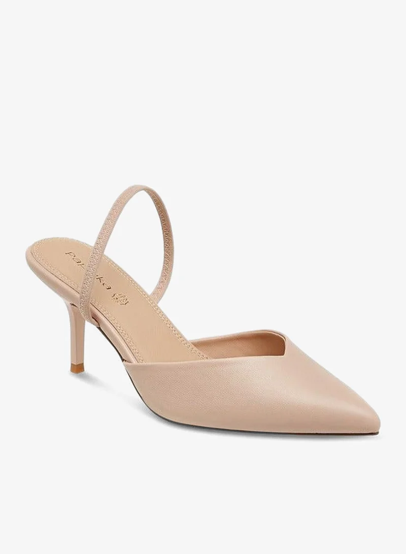 Paprika BLUSH Pointed Toe Slip-On Shoes with Stiletto Heels for Women | Best Price UAE