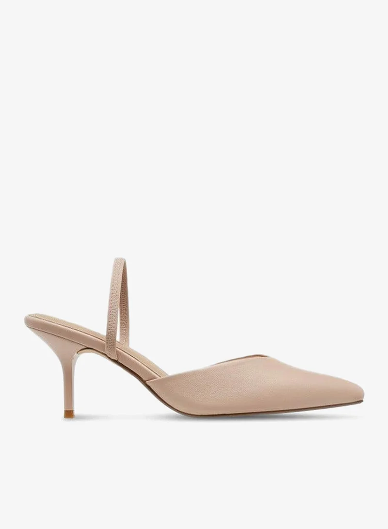 Paprika Pointed Toe Slip-On Shoes with Stiletto Heels